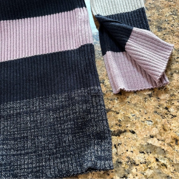 Club Monaco Merino Wool Striped Knit Sweater Dress Size M Pink Black White - Picture 8 of 13